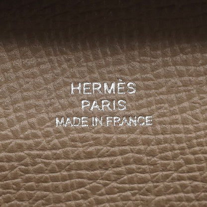 Hermes Coin Case Bastia Vaux Epson Etoupe Silver Hardware Unused Glazed Stamped