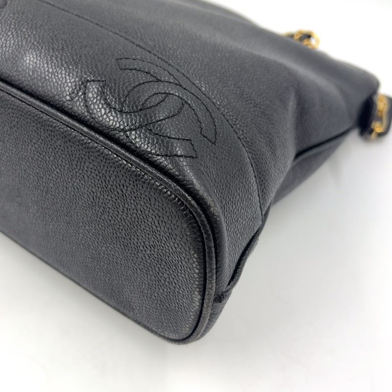 Chanel Triple Coco Mark Serial No 4 Series Chain Shoulder Bag Caviar Skin Black