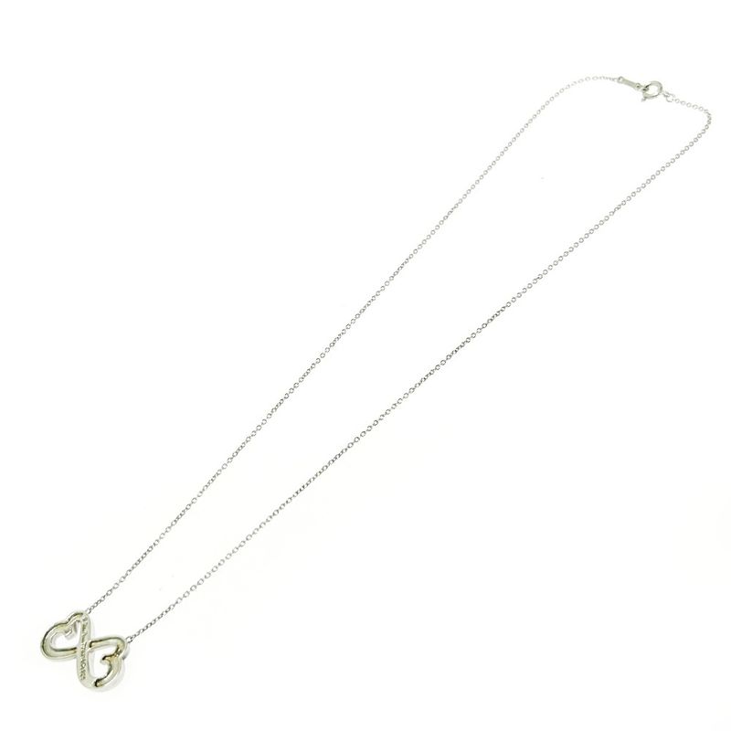 Tiffany & Co Silver Double Loving Heart Necklace 4.4g 925 Engraved 460479
