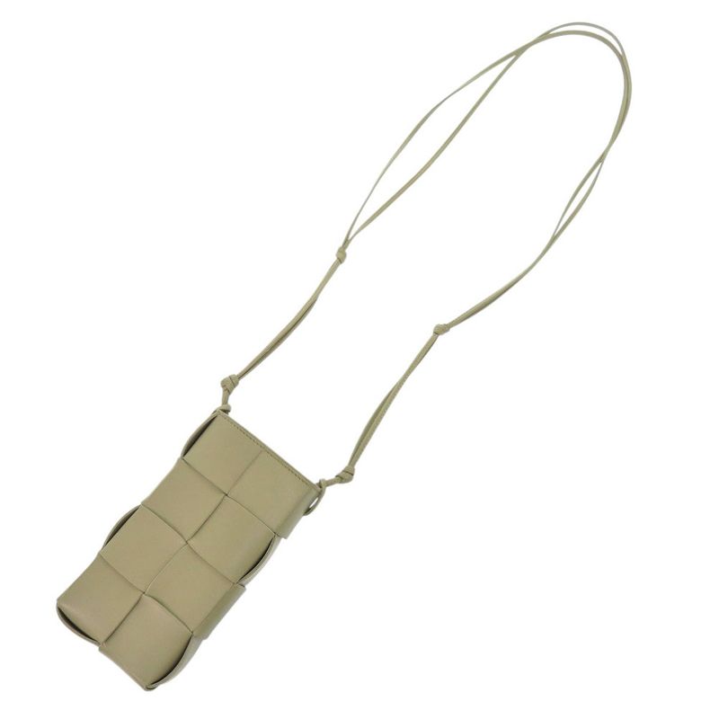 Bottega Veneta Cassette Phone Pouch Leather Khaki Shoulder Bag 1197 Bottega