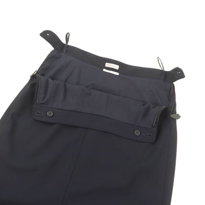 Hermes Vintage Margiela Period Knee Length Tight Skirt With H Button Navy 36