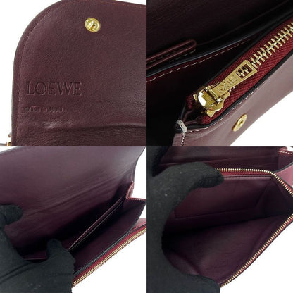 Loewe Shoulder Bag Wallet Long Wallet Gate Crossbody Anagram Leather Bordeaux