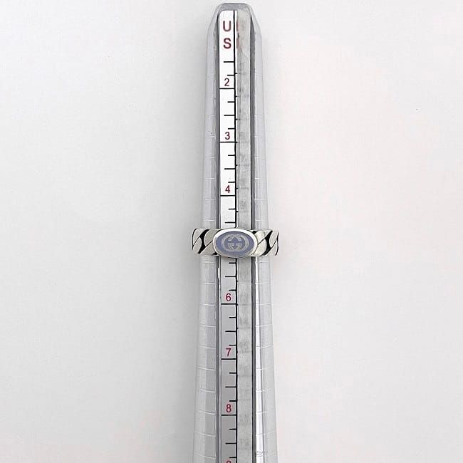 Gucci Ring Silver Purple Interlocking