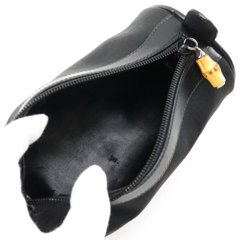Gucci Bamboo Nylon Canvas Black Unisex Pouch