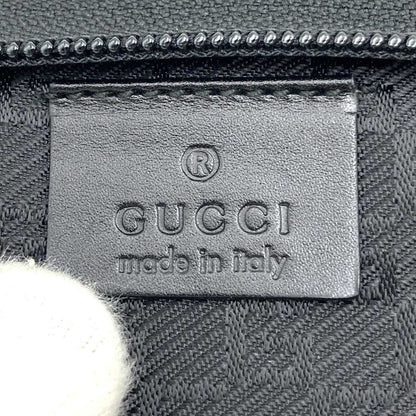 Gucci 019 0434 Clutch Bag Second Bag Leather Nylon With Pouch Black Ladies Men