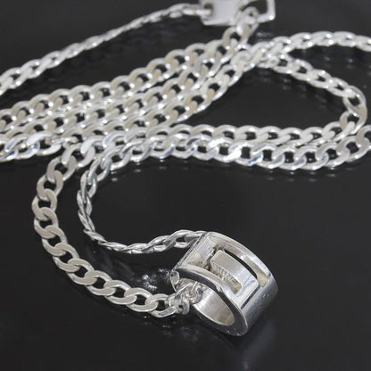 Gucci Cutout G Necklace Silver 925 Unisex E1370