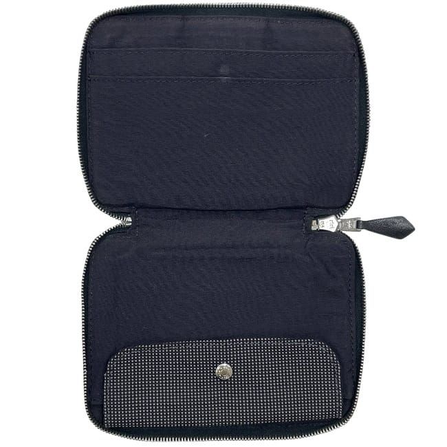 Hermes Bifold Wallet Gray Black Her Line Excellent Condition Canvas