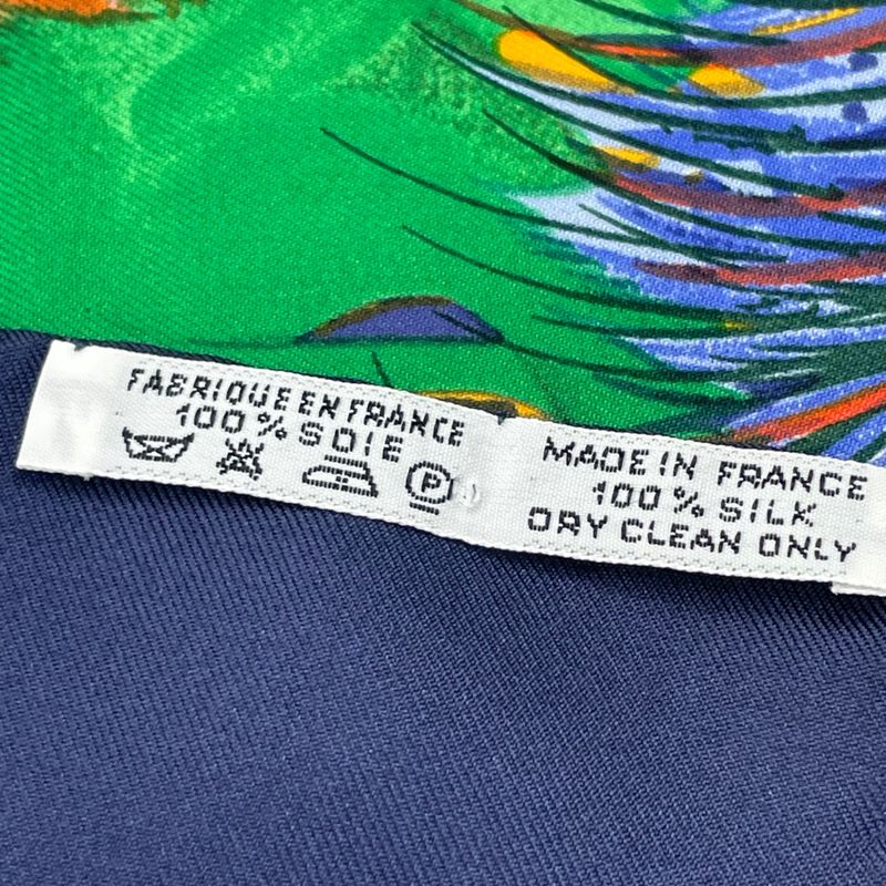 Hermes Carre 90 Scarf Nuba Mountain Nuba Mountain Navy 100% Silk