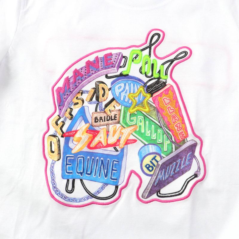 Hermes 23SS 100% Cotton Chevaloscope Print Embroidery Crew Neck Short Sleeve