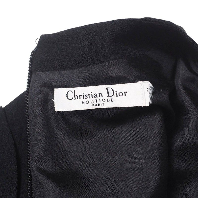 Christian DIOR Dress Size F34 Short Sleeves Dress Black Made In France