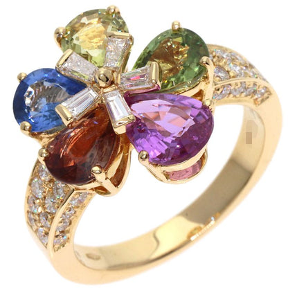 Bvlgari Bulgari Flower Contraire Multicolor Sapphire Diamond Ring And Ring 18K