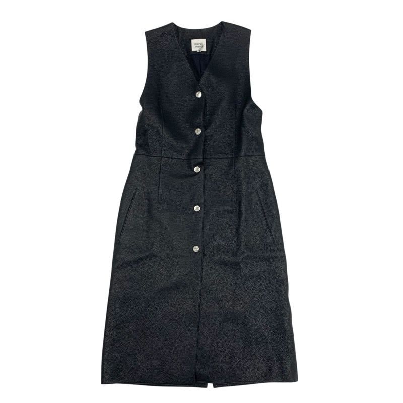 Hermes Outerwear Deerskin Black Long Vest Gilet Serie Button