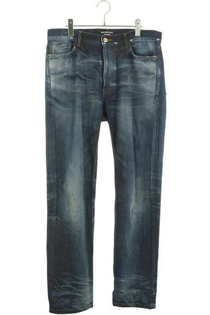 Balenciaga 22AW 681707 Tdw14 Normal FIT Crushed Washed Denim Pants Men's 31