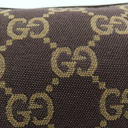 Gucci 002058 GG Canvas Leather Use Cosmetic Pouch Brown With Box Made In Italy