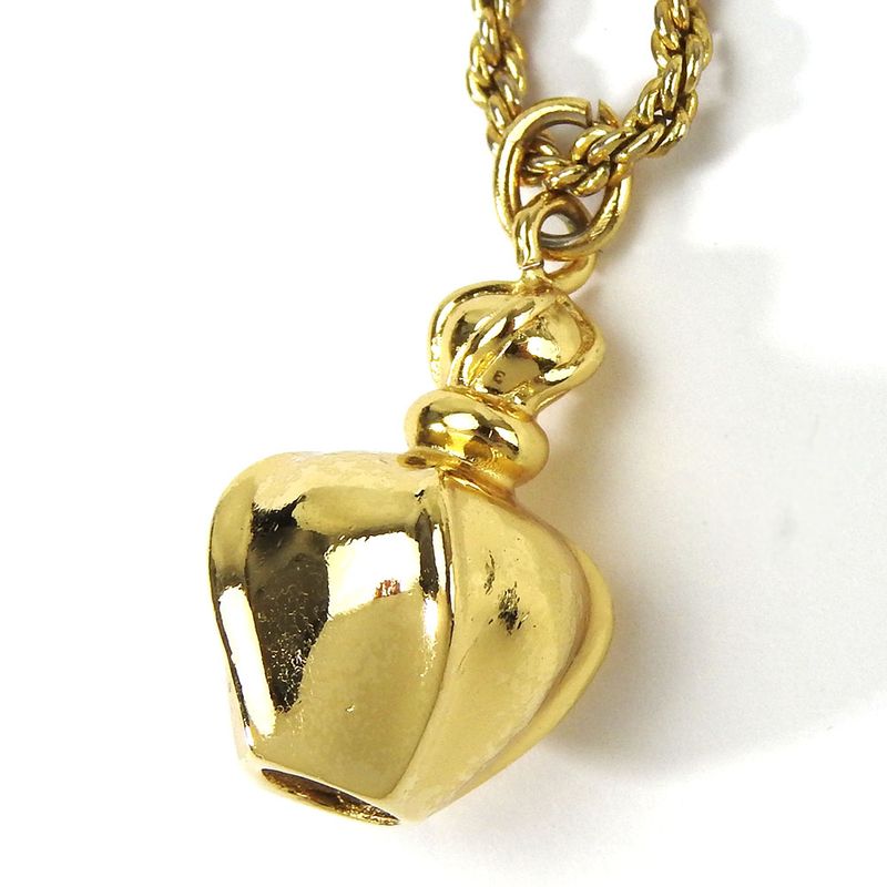 Christian Dior Necklace Metal Gold GP Perfume Bottle Motif Accessories Ladies