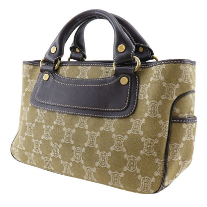 Celine Boogie Bag Macadam Canvas Khaki Women's Handbag