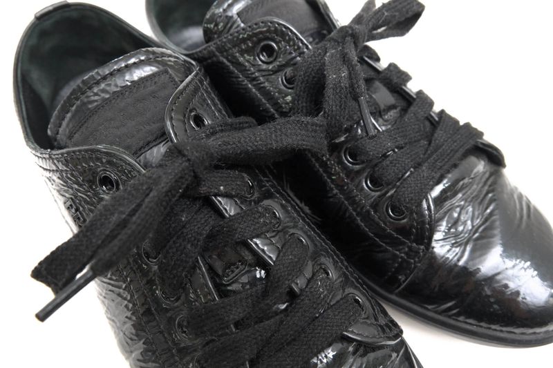 Prada Shoes Sneakers Shoes Low Cut Ladies Women Women's Enamel Patent Leather