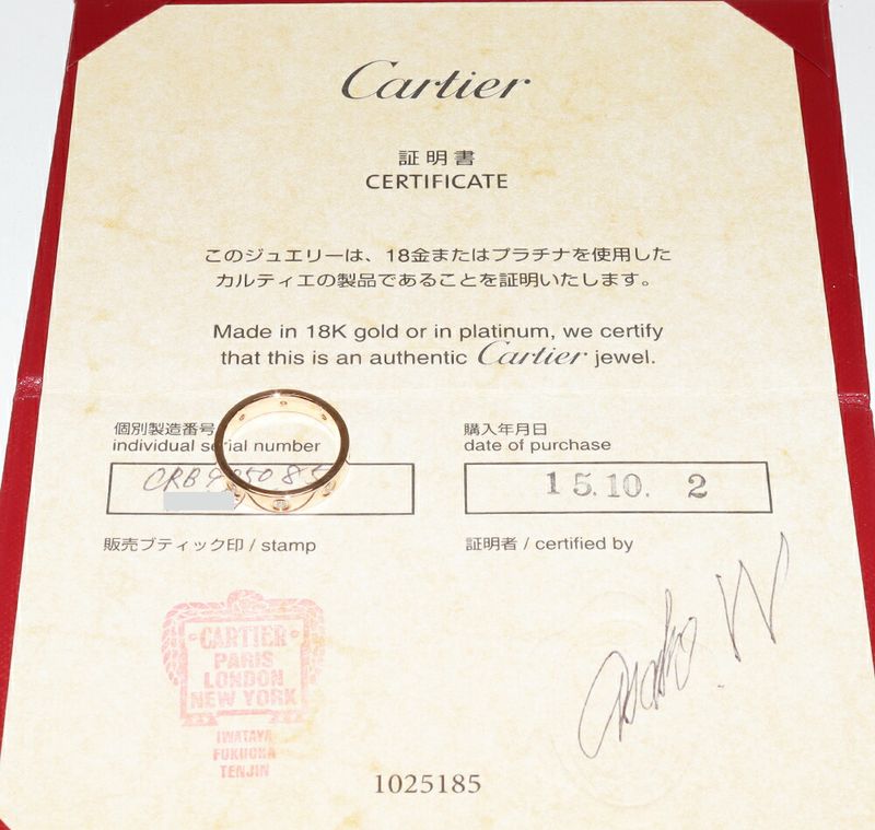 Cartier Ring 18K Pink Gold 8P Diamonds (total 019ct) Love Ring Small Model Mini