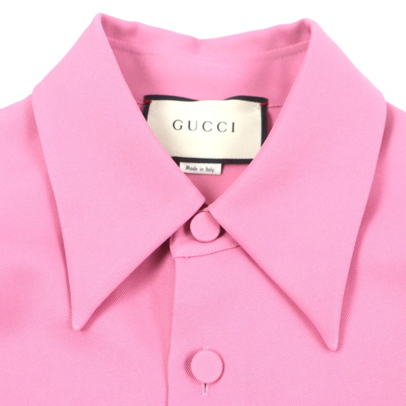  Gucci 498598 Long Sleeve Long Sleeve Shirt Pink 46 Genuine