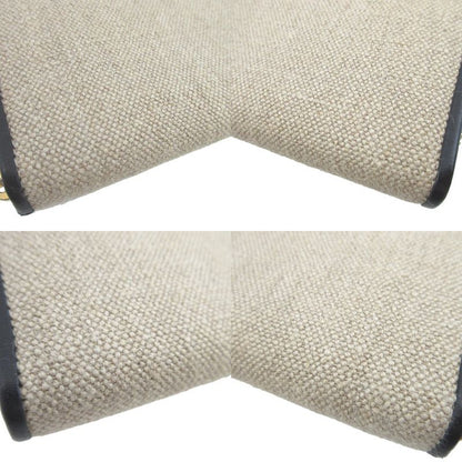 Loewe Amazona Canvas Leather Beige Black Round Zipper Long Wallet 0472 Loewe