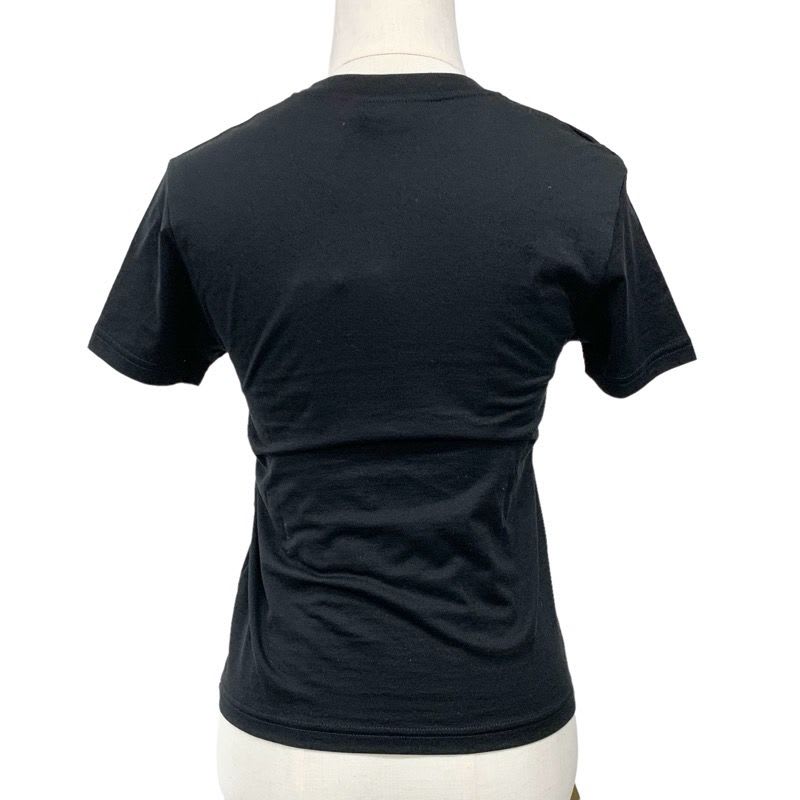 Gucci Light Cotton Jersey T-Shirt Top Black Logo Rhinestone