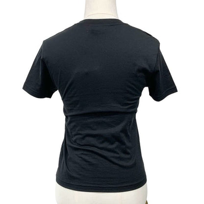 Gucci Light Cotton Jersey T-Shirt Top Black Logo Rhinestone