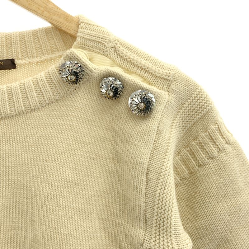 Louis Vuitton - Slit Summer Knit Sweater With Bijoux Embellishment - XS - Ivory