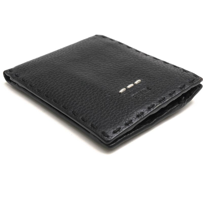 Fendi Wallet Men Wallet Leather Genuine Black 7m0194 O7n Fogxn Coin Wallet