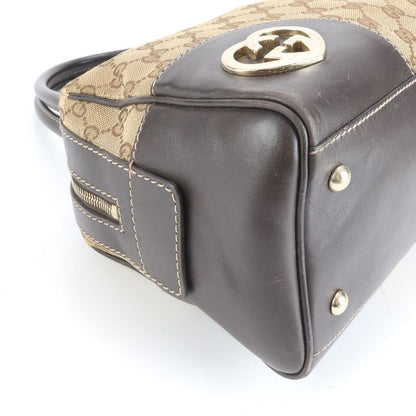 Gucci GG Canvas Lovely Heart Leather Tote Bag Mini Boston Shoulder Hand 257067