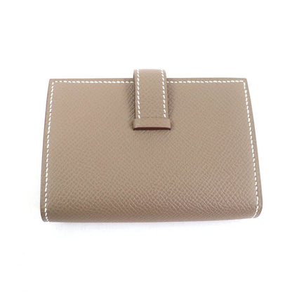 Hermes Bearn Mini Etoupe Vaux Epson Gold Hardware H Logo Hardware Mini Wallet