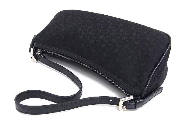 Celine C Macadam Canvas And Leather Handbag Mini Bag Ladies Black