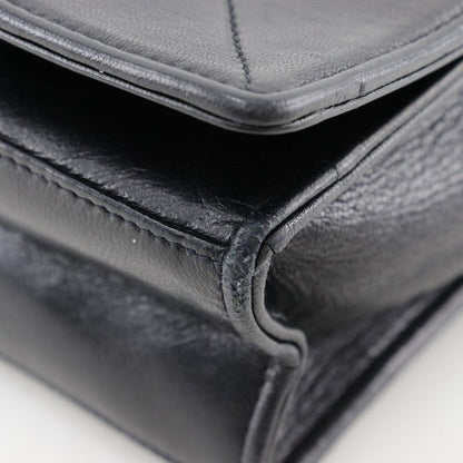 Chanel Chain Shoulder Diamond Stitching Matelasse Lambskin Black Ladies