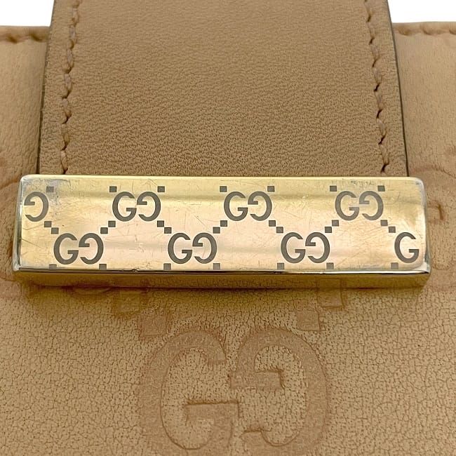 Gucci Fold Wallet With Beige Stripe Line 212090 Double Hook
