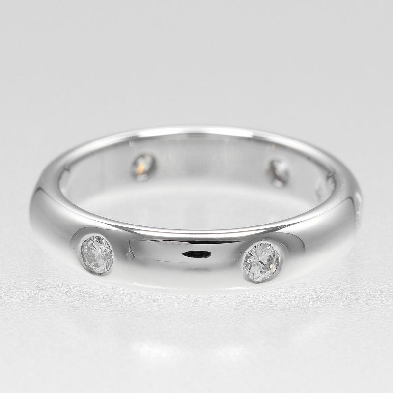 Cartier Stella 18kwhite Gold With Diamonds #8.5 Ladies 4.62g Ring