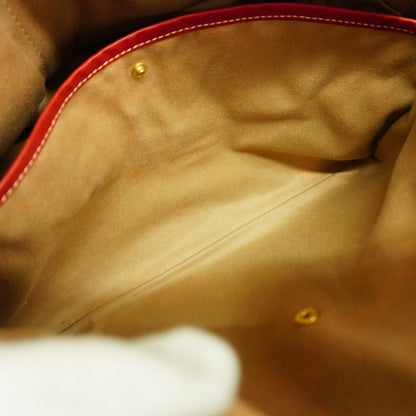 Celine Handbag Macadam PVC Beige Red Gold Hardware Women