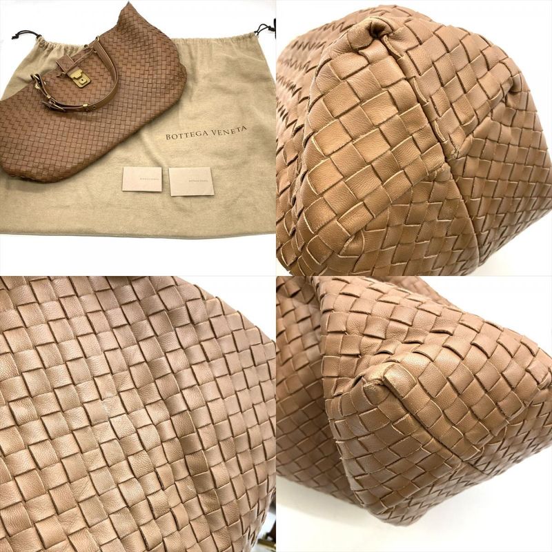 Bottega Veneta Intrecciato Capri Tote Leather Brown Gold Hardware Roma Unisex