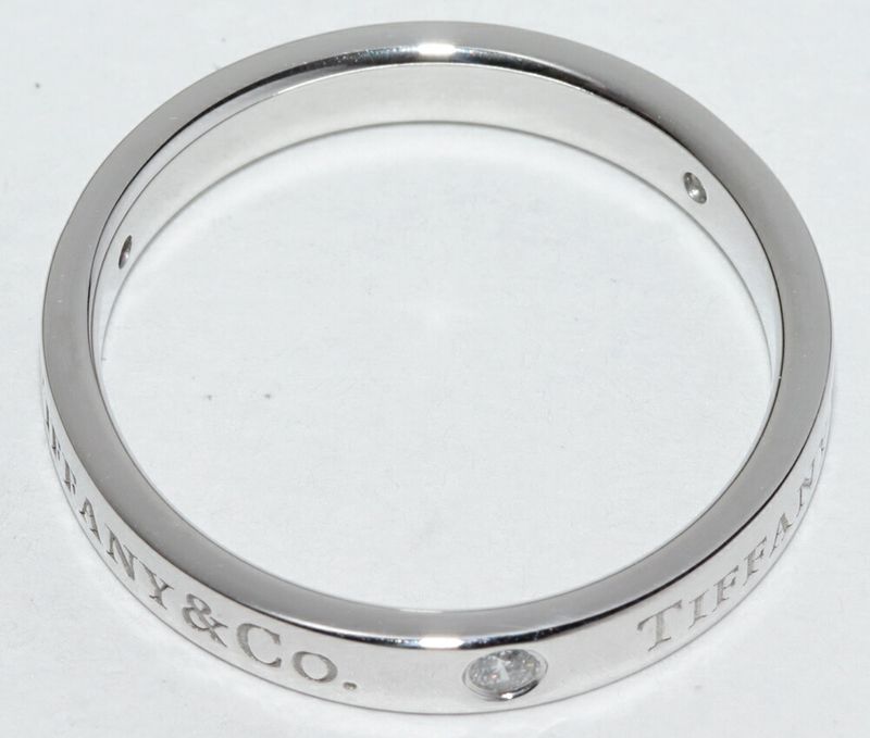 Tiffany & Co Ring Pt950 Diamond 3P (007ct) T&CO Band Ring Flat Band Ring Width