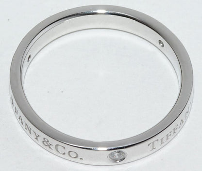 Tiffany & Co Ring Pt950 Diamond 3P (007ct) T&CO Band Ring Flat Band Ring Width