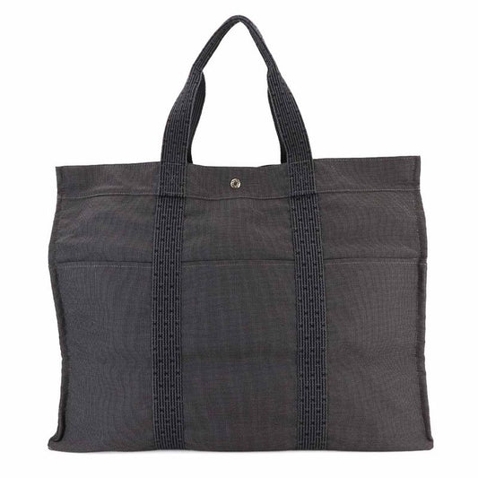 Hermes Herline Tote TGM Bag Canvas Gray Silver Hardware Herline Tote TGM