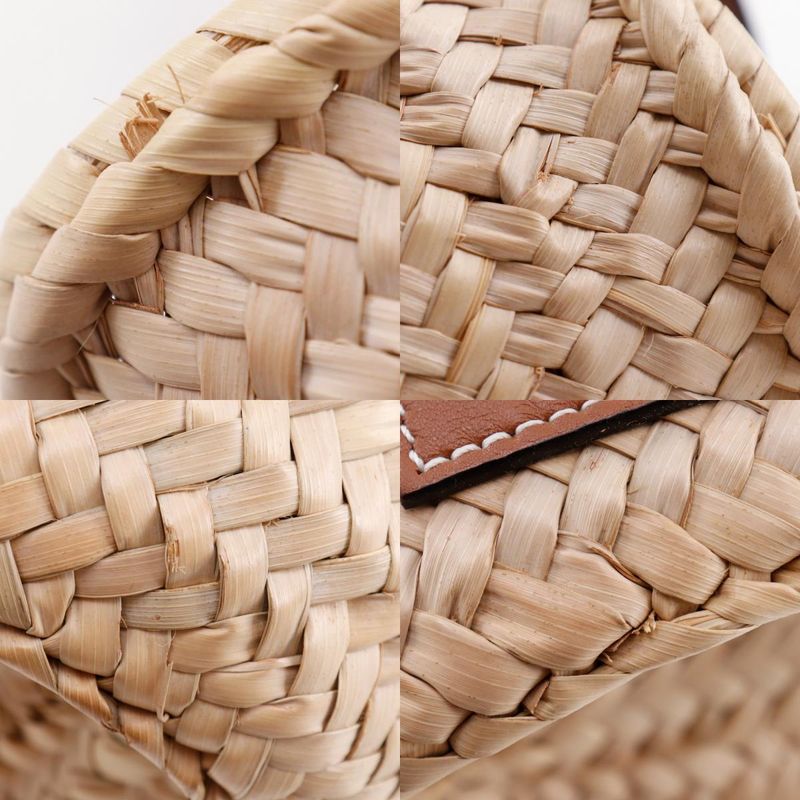 Loewe Basket Bag Small Bag Raffia X Leather Brown Women's Tote Bag