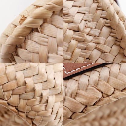 Loewe Basket Bag Small Bag Raffia X Leather Brown Women's Tote Bag