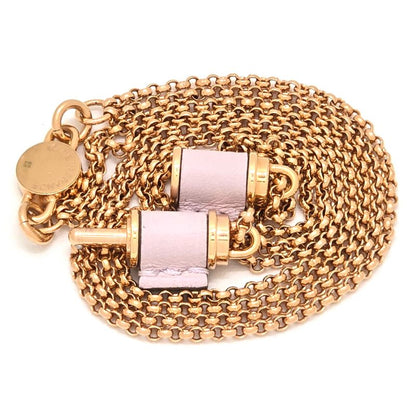 Hermes Charnières PM Necklace Swift Leather Gold Color Metal Neck Circumference