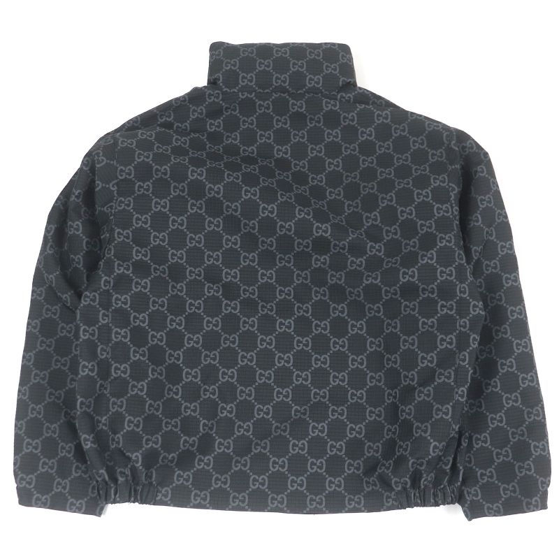 Gucci 770276 GG Ripstop Nylon Reversible Blouson Jacket Black 50 Made In Italy