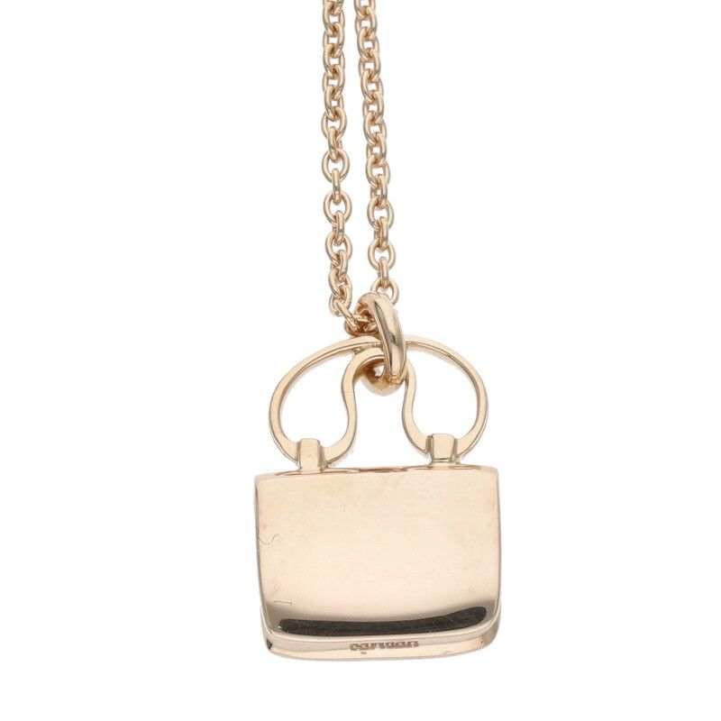 Hermes Amulet Constance 18K Pink Gold Diamond Necklace Men's