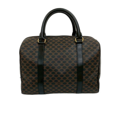 Celine Macadam Blason Vintage Triomphe Pattern Leather Handbag Mini Boston Bag