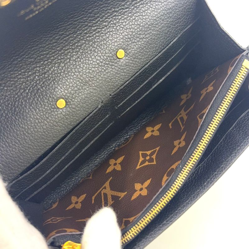 Louis Vuitton Portefeuille Pallas Leather And Canvas Brown Wallet Gold M64092