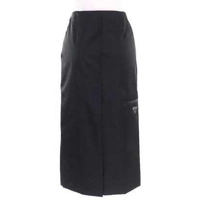 Prada 2022 21h924 Triangle Logo Triangle Plate Re Nylon Long Tight Skirt