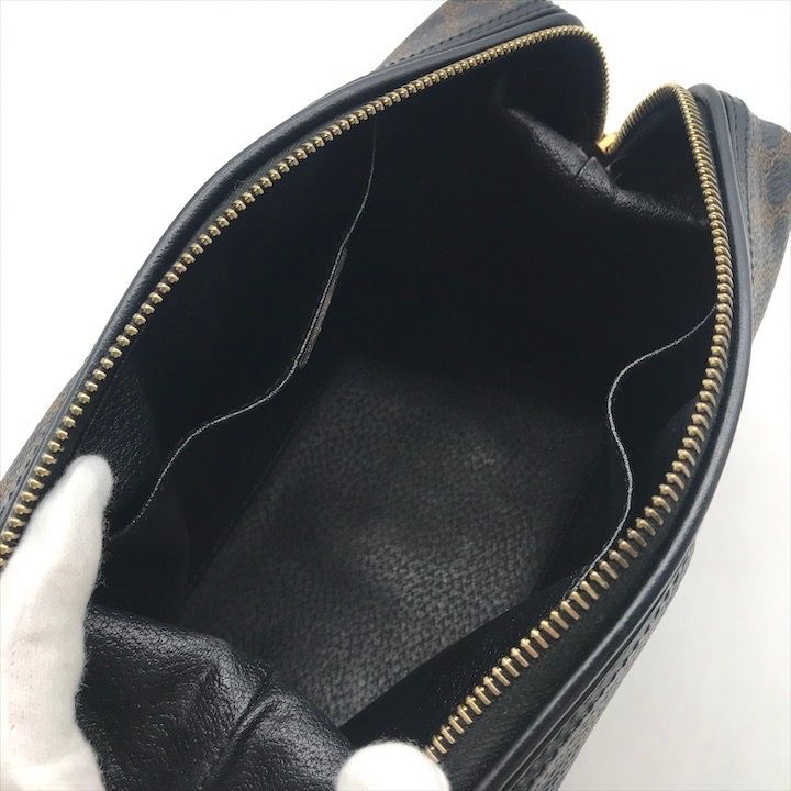 Celine Black Macadam Triomphe Leather Second Pouch Case Brown
