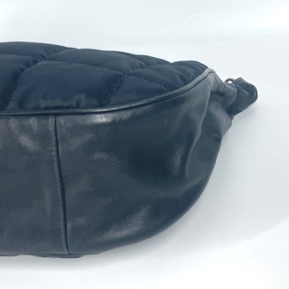 Chanel Shoulder Bag CC Coco Mark Choco Bar Leather / Nylon Black