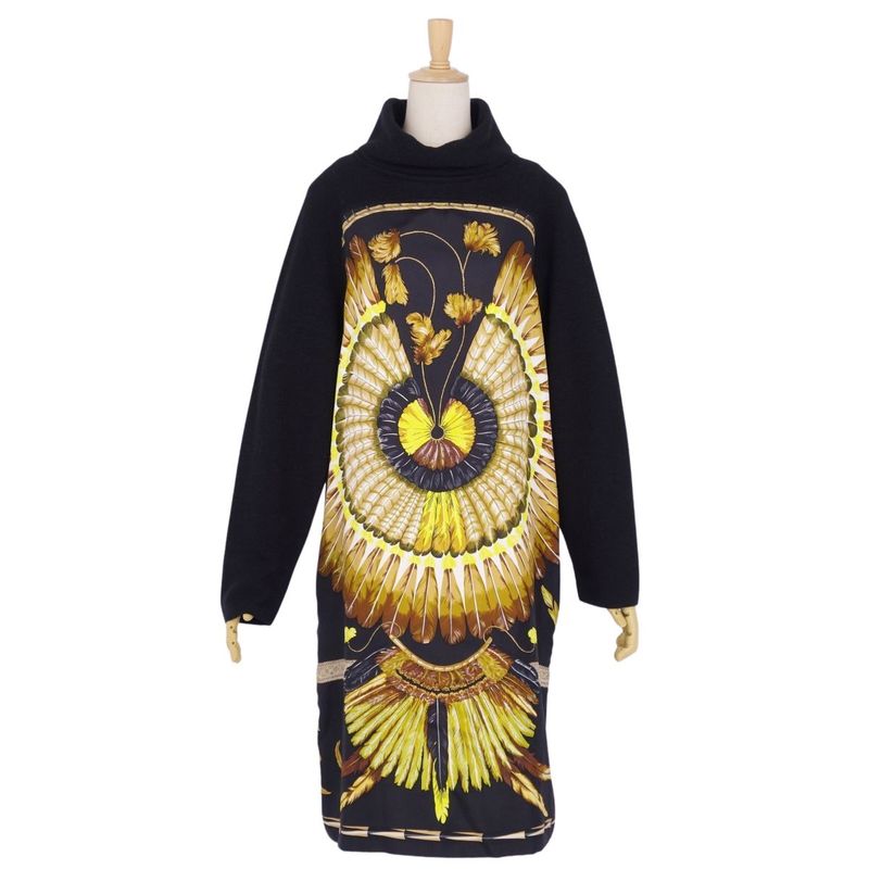 Hermes Dress High Neck Knit Silk Switch Total